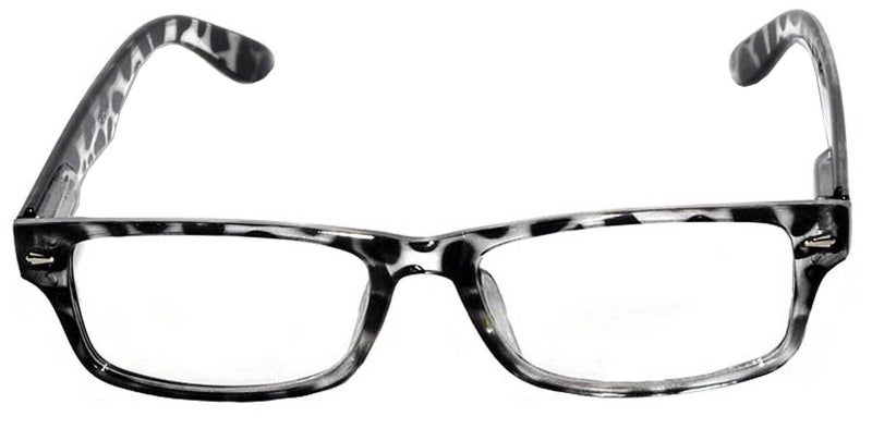 OWL Classic Retro Narrow Rectangular Clear Lens Eyeglasses Leopard Frame - Image 1